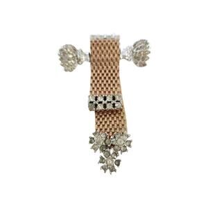 Art Deco Kreisler Mesh Tassel Bar Pin Brooch, 2.5" long